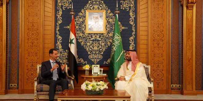 رئیس جمهور اسد با شاهزاده محمد بن سلمان در مورد روابط دو کشور برادر و تحولات در عرصه عربی گفتگو کرد